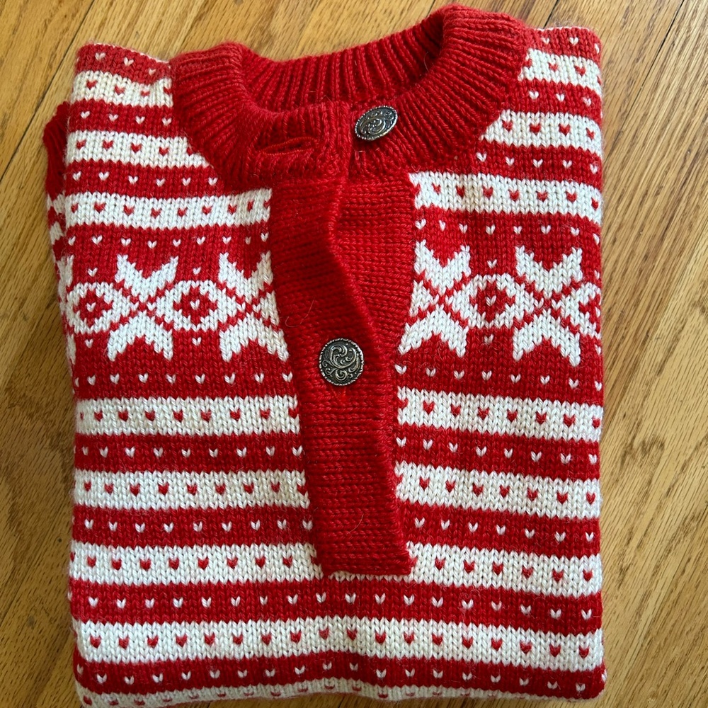 Dale of Norway size 38 Red and white wool sweater